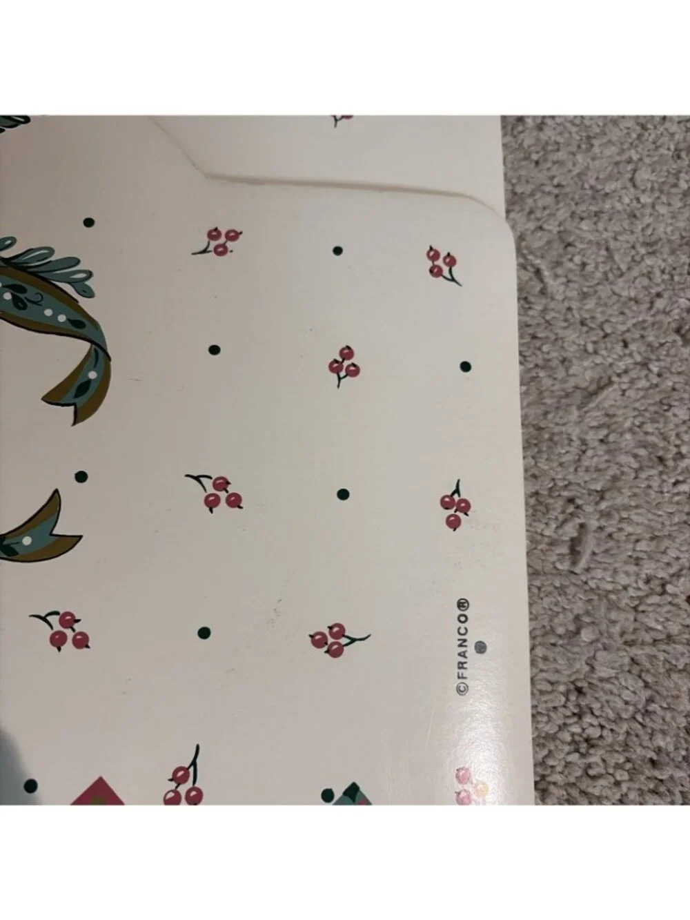 Vintage Franco Christmas Vinyl Placemats 18X12